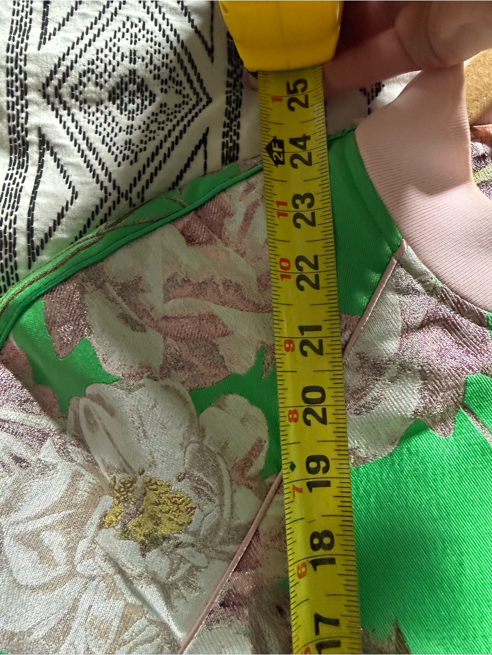 Ted Baker Green Floral Bomber Jacket with Pink Trim Accents size Medium - Picture 5 of 7